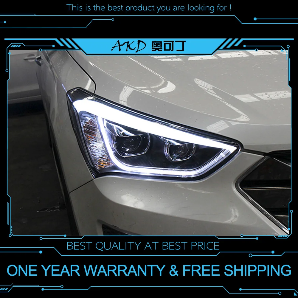AKD тюнинг автомобильных фар для Hyundai ix45 Santa fe Santafe 2013 светодиодные фары DRL ходовые