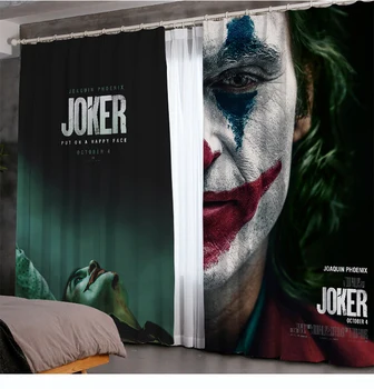 

Joker Movie Hero 2 Panels/Set Window Curtains Block out Fabric Drapes Darkening Thermal Insulated Living Bedroom