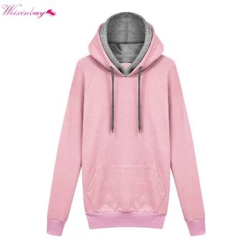 

Casual Autumn Winter Women Hoodies Sweatshirt Female Long Sleeve Harajuku Pocket Hoodie Pullover Sweatshirt Sudaderas Mujer