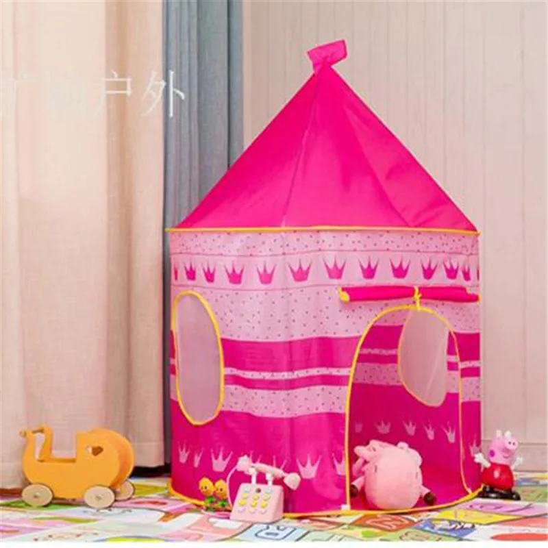 Play Tent Portable Foldable Tipi Prince Folding Tent Children Boy Cubby Play House Kids Gifts Outdoor Toy Tents Castle