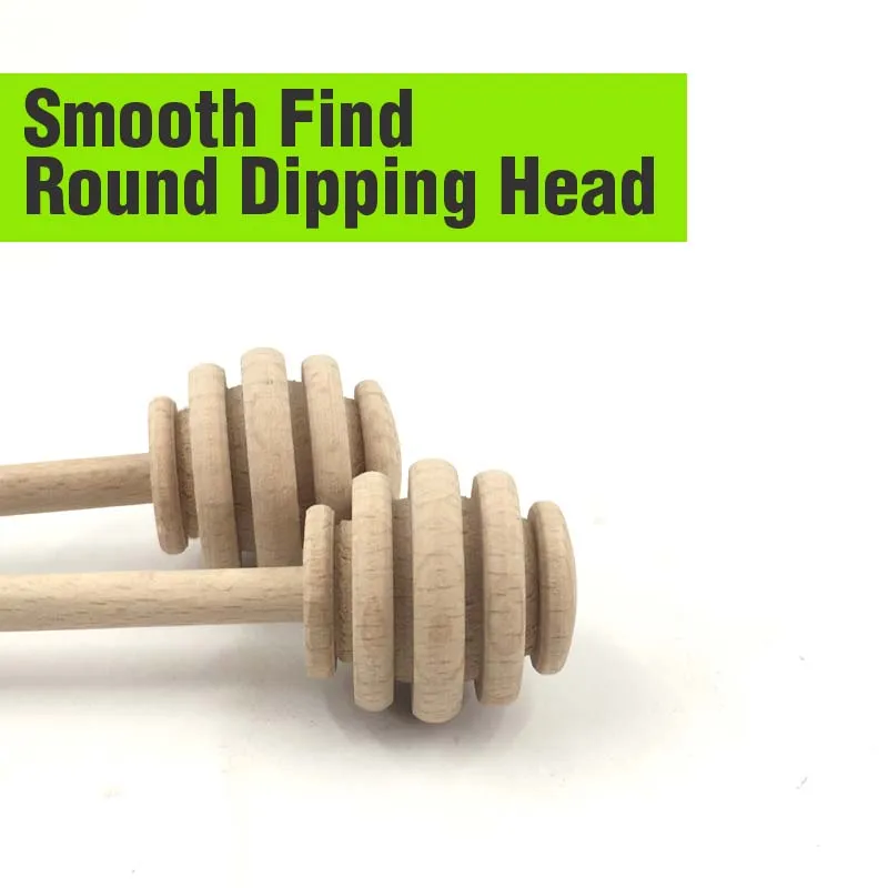 Wooden Honey Frizzler 2PCS Beech Wood Solid Wood Hard WoodHoney Dipper Wooden Stiring Spoon Kitchen Utensils