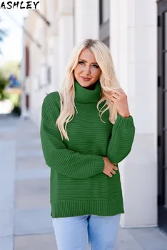 

winter Fashion woman sweater knitwear hot sale colors solid women's turtleneck sweaters and pullovers jumper