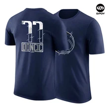 Luka Doncic/футболка с короткими рукавами; хлопковая Спортивная футболка Wiggins Towns Porzingis; баскетбольная Футболка; dpoy; фирменный дизайн