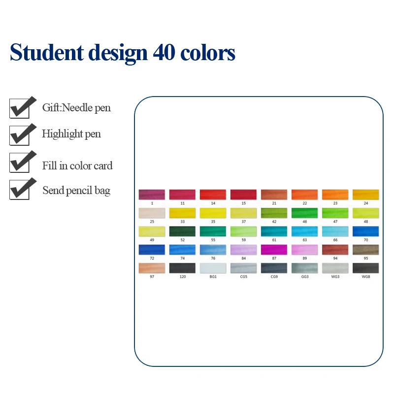 STA 3203 маркер для рисования набор двойной головой художественный эскиз жирной на спиртовой основе Маркеры Ручка 30/36/40/48/60/80/128/201 Цвета для анимации - Цвет: Student-40colors