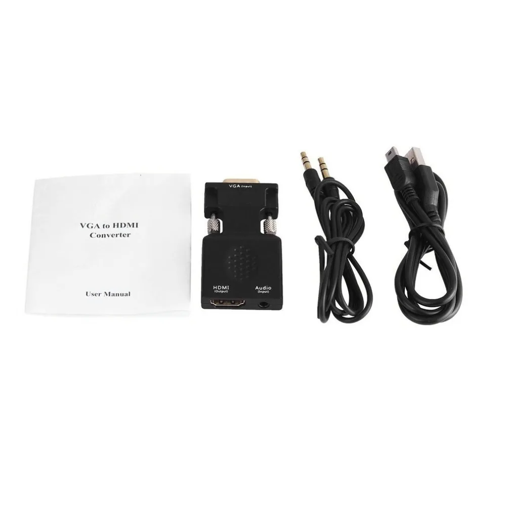 Преобразователь из VGA в HDMI HD Plug and Play с аудио VGA2HDMI AV видео кабель адаптер для ПК ноутбука для монитора ТВ
