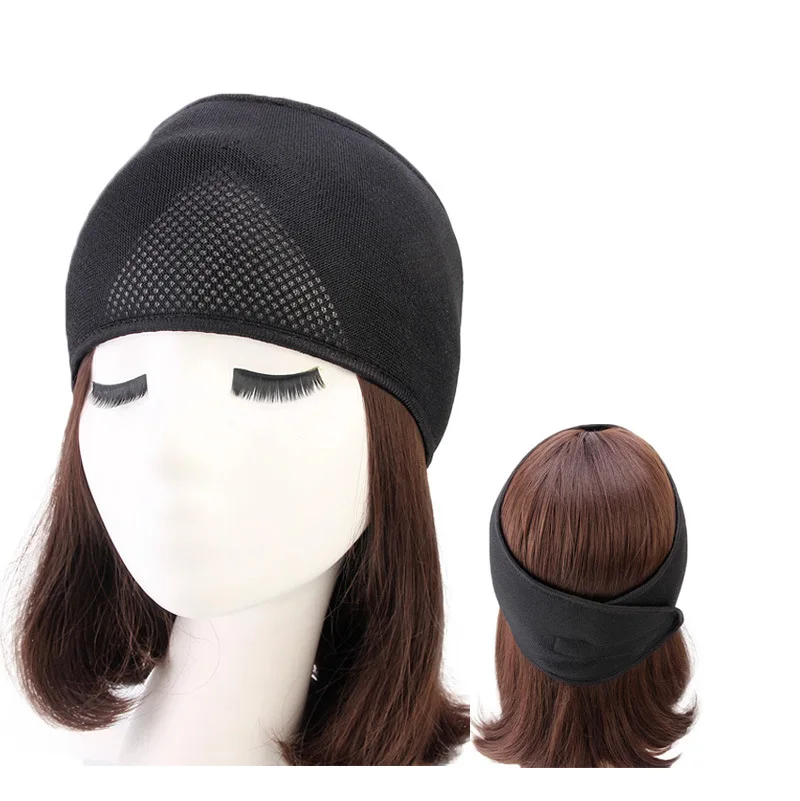 Adjustable Non-Slip Wig Headband with Mesh Wrap, Soft Polyester Material, and Fashionable Design, Perfect for Wigs