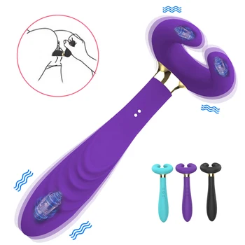 Double Penetration 3 Motors Dildo Vibrator Sex Toys for Women Men Adult Couples Nipple Clitoris Vagina Penis Stimulator Massager 2