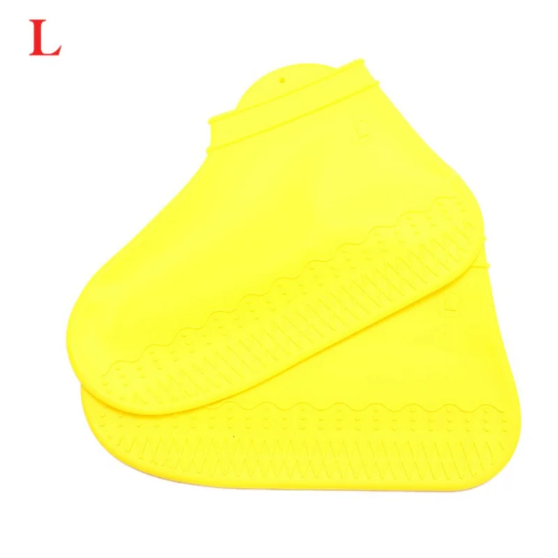 Водонепроницаемый силиконовый чехол для обуви, непромокаемые носки, нескользящая моющаяся защита для обуви - Цвет: Yellow-L