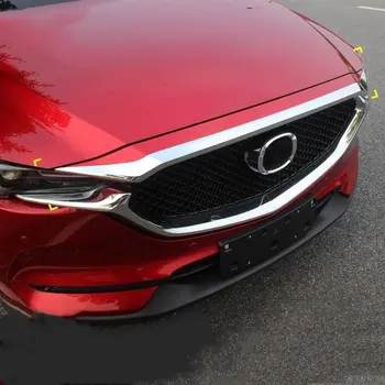 

WELKINRY car auto cover for Mazda CX-5 KF 2017 2018 2019 ABS chrome front head face hood bonnet grille trim