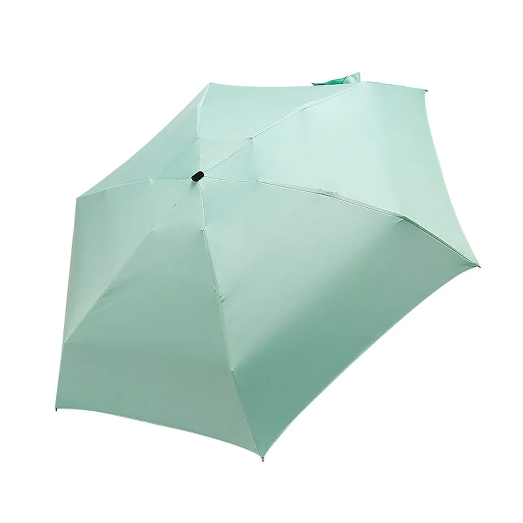 Карманный мини-зонтик, 1 шт., для женщин и девушек, для путешествий, плоский легкий зонтик, складной зонтик, 1126#30 - Цвет: Зеленый