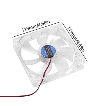 

4 Pin PC Computer Clear Case Quad 4-LED Light 9-Blade CPU Cooling Fan