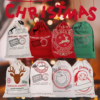 

2020 New Santa Claus Christmas Gift Bag Navidad Decoracion Gift Gunny Bag Candy Christmas Socks Sack Small Object Storage Bag