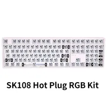 Keypro sk108 chave teclado mecânico kit 100% interruptor swappable quente efeitos de iluminação rgb interruptor led tipo c