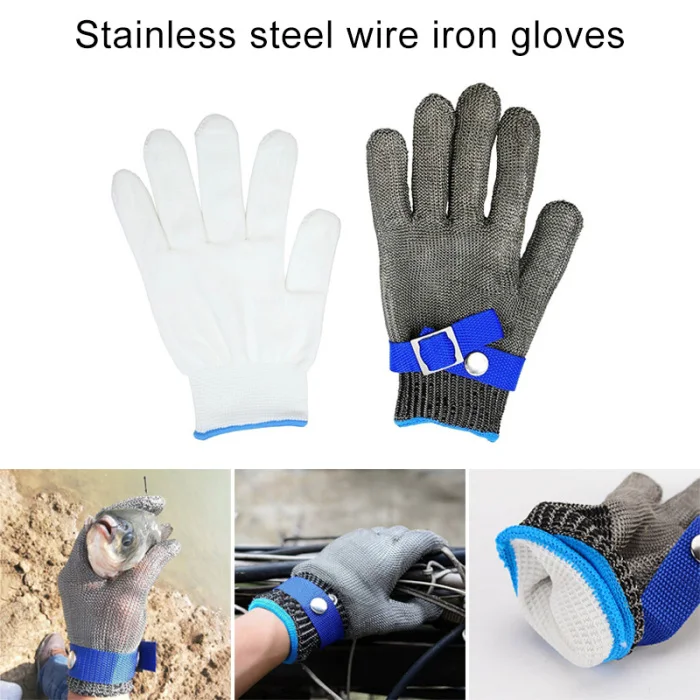 Защитные перчатки с защитой от порезов, противоударные перчатки из нержавеющей стали с металлической сеткой для мясника GT66