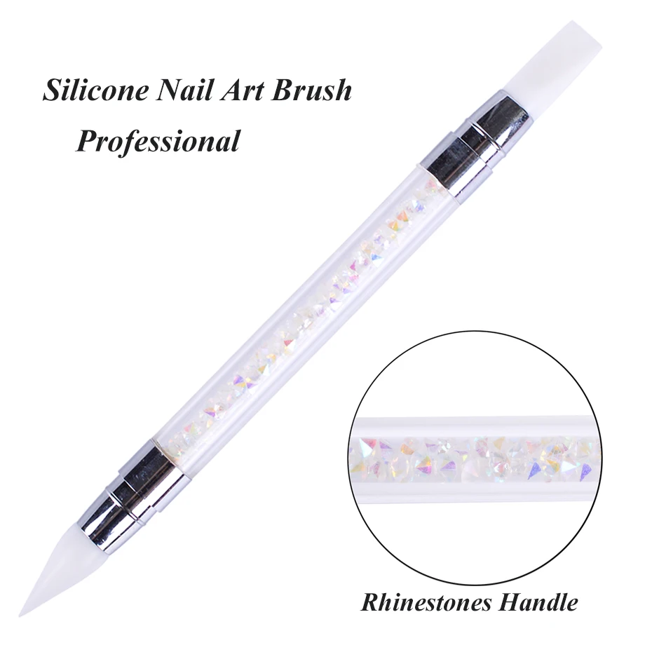 Nail Art Silicone Brush 5Pcs Carving Painting Pencil 10 Tips UV Gel DIY Polish Dual-head Mirror Powder Sculpture Manicure Tools (9)