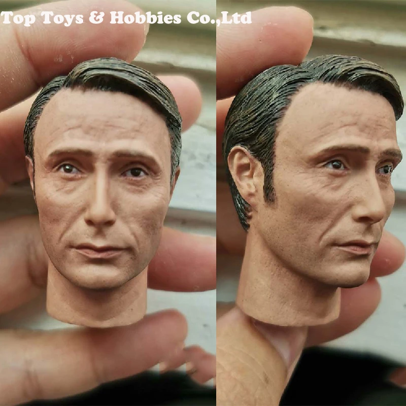 

1/6 man PVC Head Carved Hannibal 2.0 Mads Mikkelsen head carving For 12" Doll Action Figure Accessory