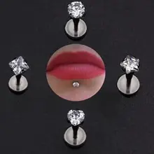 

Fashion 1pc Surgical Steel Ear Cartilage Tragus Helix Piercing Labret Lip Studs Ring Internally Thread 8 mm Body Jewelry