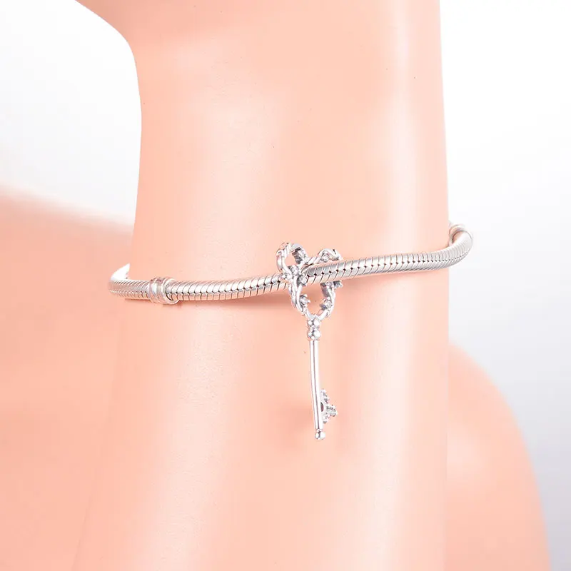 925 серебро в форме головы Микки ключ Горный ключ Бусина Подходит Pandora Подвески для создания браслета ювелирные изделия для женщин ремесло Berloque