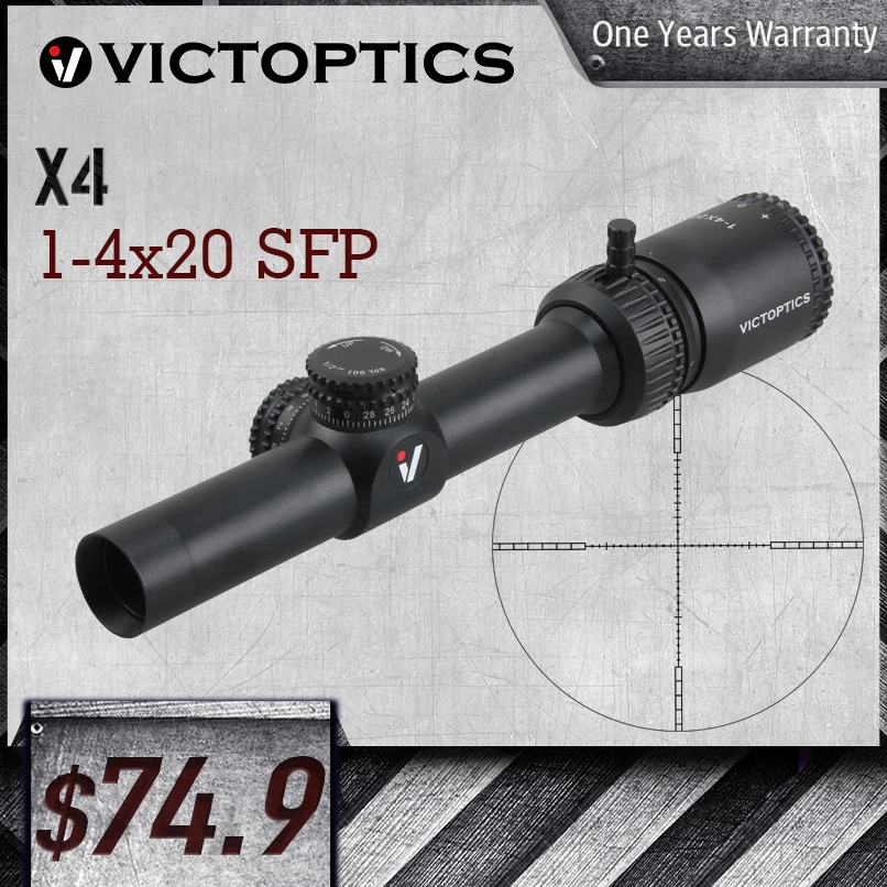 Оптический прицел Victoptics ZOD 1-4x20 1/2MOA для охотничьего прицела пневматического