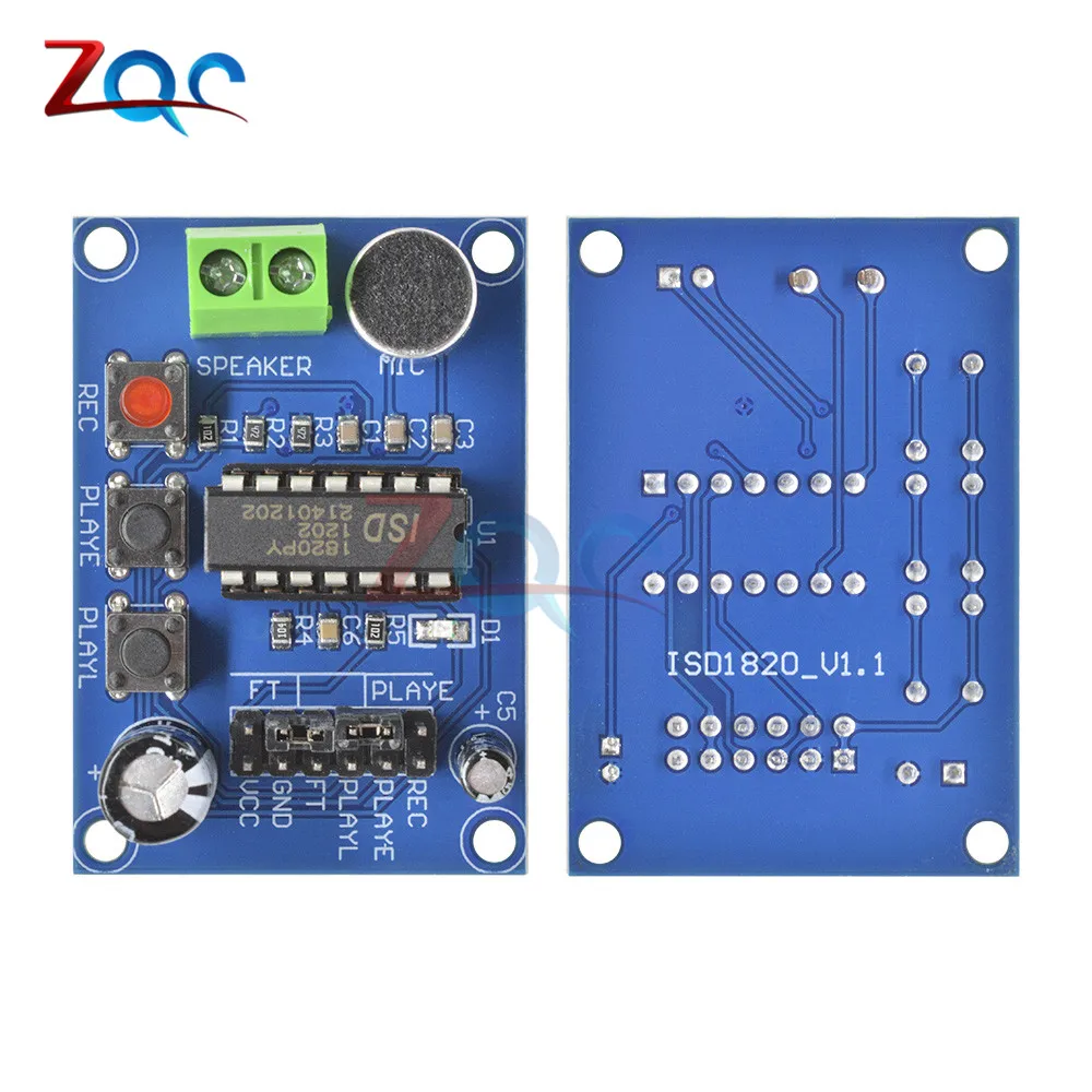 ISD1820 звук/Голосовая плата запись и воспроизведение модуль Синий PCB версия вкл-для платы микрофон звукозапись модуль