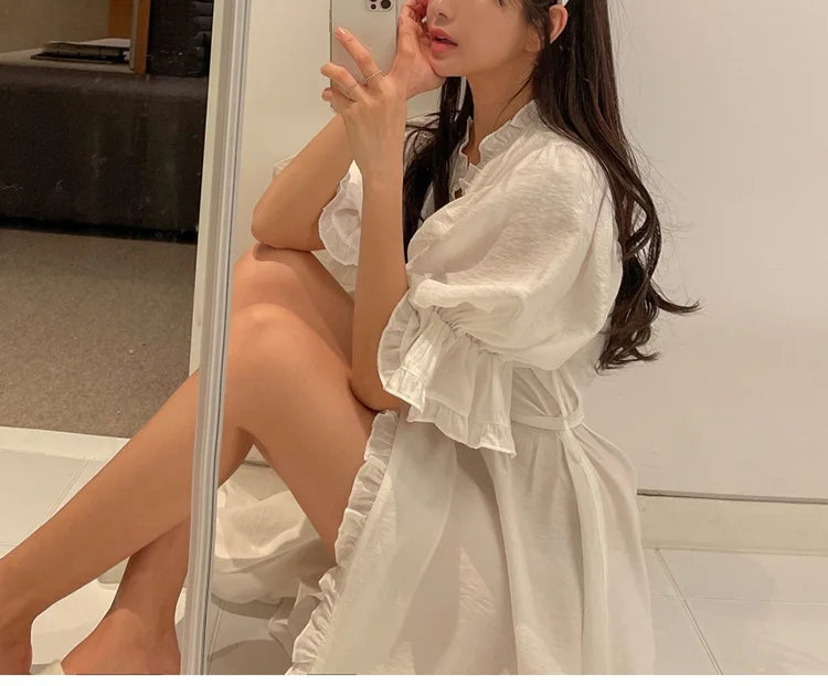 Women Sleepwear Women's Sleepwear Princess Robes Pajamas Ladies Girl's Puff Sleeve Shower Spa Robe Night Bathrobes Nightgown Robe Dressing Gown