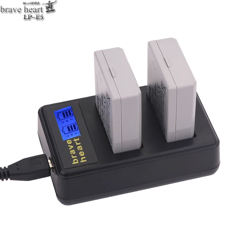 2 шт. литиевая батарея LP-E5 батарея LP E5 цифровая камера батарея lpe5+ зарядное устройство для Canon DSLR EOS 500D 450D 1000D kiss x3 запчасти