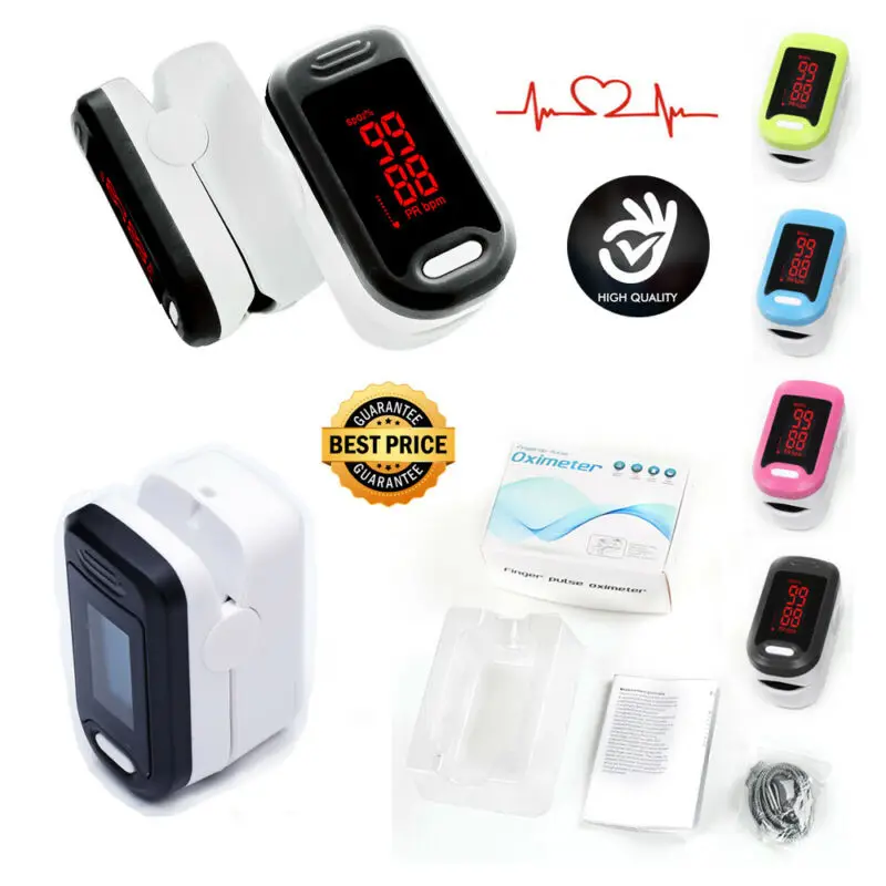 

PYMH Home Finger Pulse Oximeter Blood Oxygen Saturation SPO2 Heart Rate O2 Patient Monitor