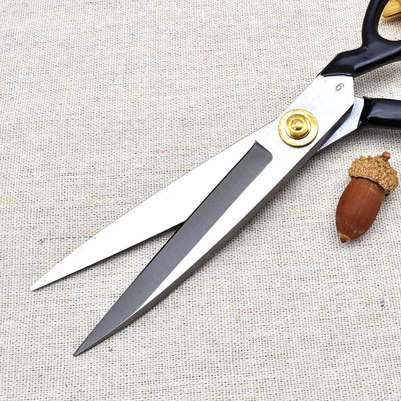 Carbon Steel Professional Sewing Tailor Scissors  8/9/10/11/12 Inch Straight Guided Clothing Fabric Craft Embroidery 3