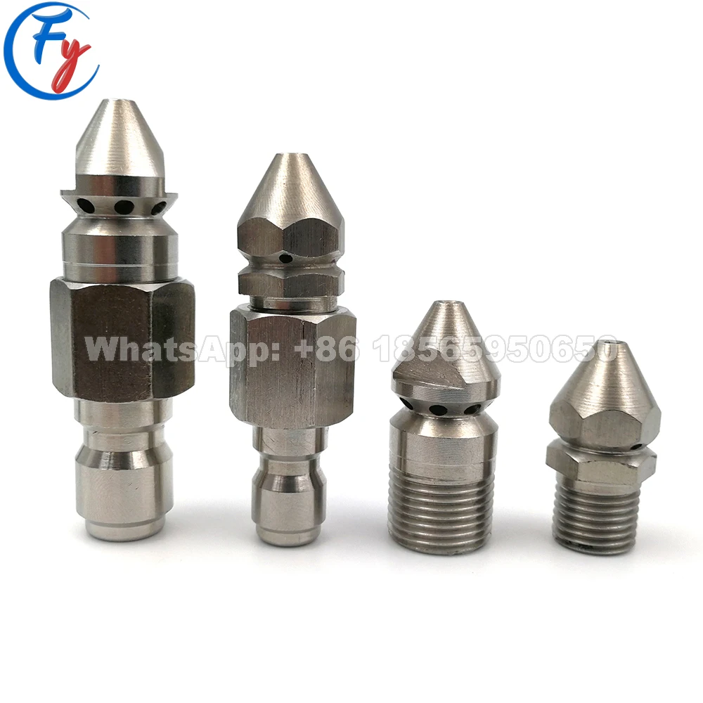 Sewer Cleaning Pipe Unclog Nozzle Water Jet Nozzle, 1 Front Jet and 8