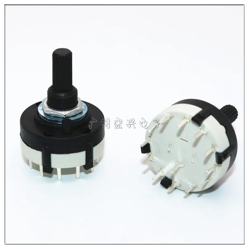2pcs RS26 Selectable Band Rotary Channel Selector Switch Single Deck Rotary Switch Band Selector 1P12T 2P6T 3P4T 4P3T