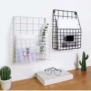 

Metal Mesh Wire Shelf Hanging Folder Mail Document Organizer Newspaper Magazine Storage Shelf Wall Shelves