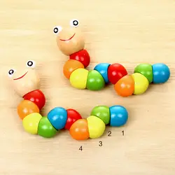 Пазлы красочные деревянные червь Дети Обучающие Развивающие дидактические детские развивающие игрушки пальчики игры для детей