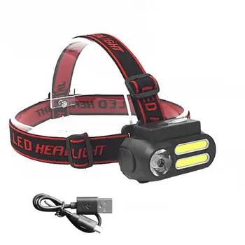 

Mini Portable LED Headlamp 2x COB XPE Headband Light USB Rechargeable Head Flashlight Camping Fishing Lantern Waterproof Torch