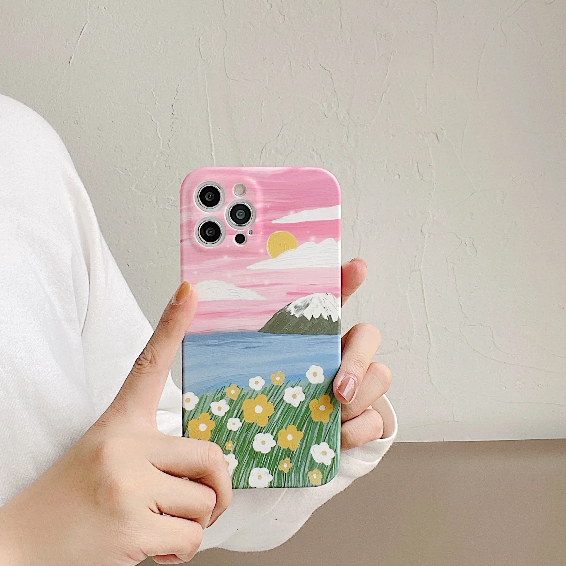 Oil Painting Style Cloud Patterned Phone Case