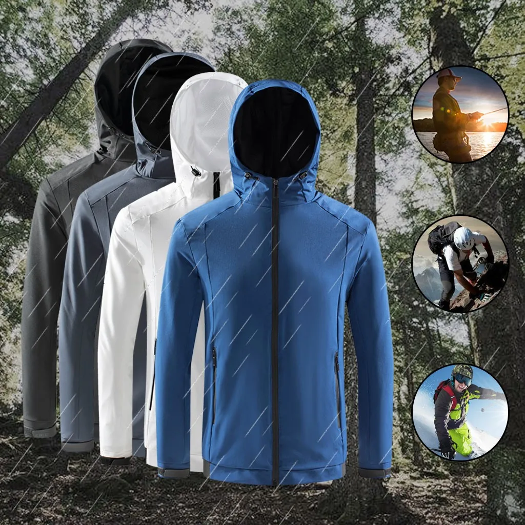 ZipperMountaineeringSoftshellHIkingJacketsHoodedSoftshellMen