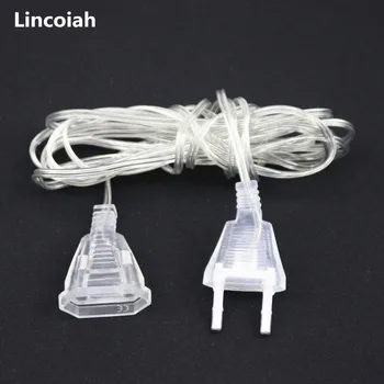 

New 3m 5m Plug Extender Wire Extension Cable EU/US Plug For LED String Light Christmas Wedding Party Home Decoration