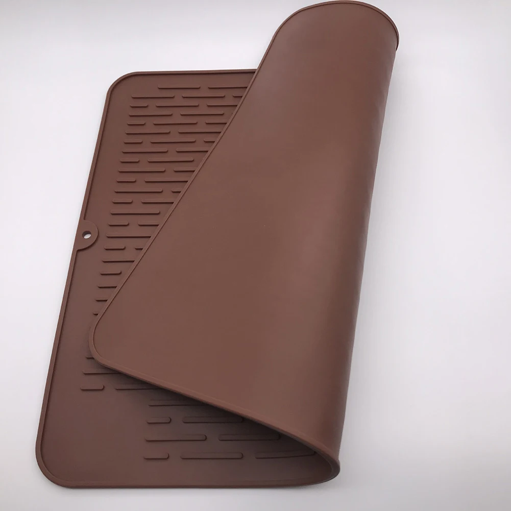  45x40cm Silicone Drying Mat Heat Resistant Non-toxic Anti-scald Dish Cup Table Draining Pad Dinnerw