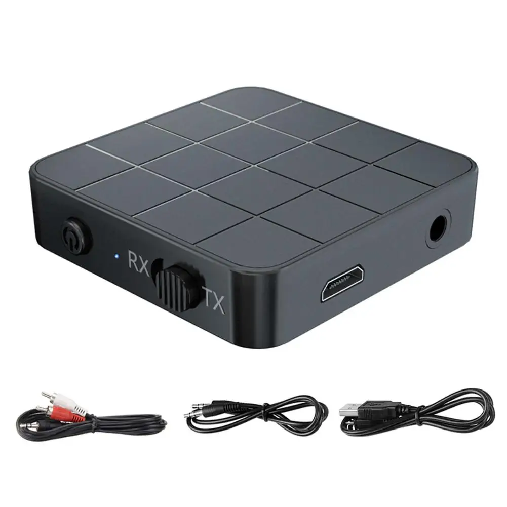 KN321Bluetooth 5,0 аудио приемник передатчик USB Bluetooth ключ адаптер RCA USB 3,5 мм разъем для ТВ ПК автомобильный комплект беспроводной адаптер - Цвет: Black