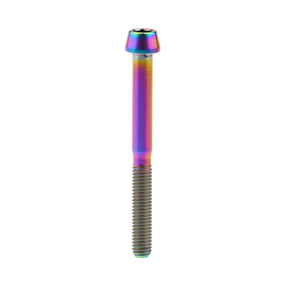 M5X50 rainbow Wanyifa M5X40 45 50 55 мм велосипедные винты титан/Ti коническая головка шестигранные болты - Цвет: M5X50 rainbow