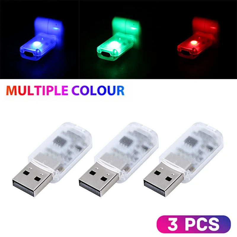 

Миниатюрный светодиодный USB-светильник для салона автомобиля, 3 шт., 5 В, сенсорная клавиша, атмосферный окружающий RGB-светильник, детали «сделай сам»