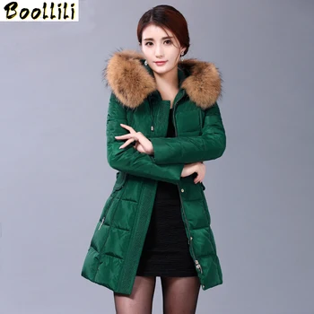 

Winter Jacket Women Parka 2020 Abrigos Mujer White Duck Down Jackets Thick Hood Natural Pure Raccoon Fur Collar Plus Size