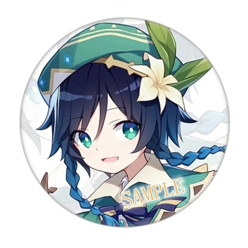 1pc Anime Pin Genshin Impact Figure Cosplay Badge Hu Tao Backpack Icon Button Cartoon Brooch Pins Fashion Accessories Gifts 58mm