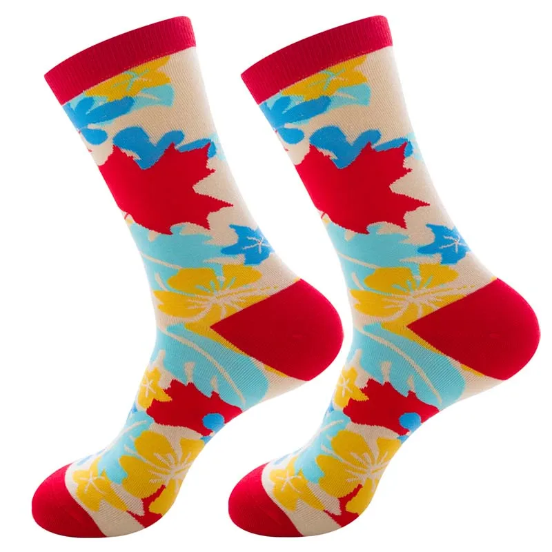 Women Colorful Combed Cotton Socks Shark Skull Pattern Long Tube Happy Men Socks Novelty Skateboard Crew Casual Crazy Socks - Color: 22