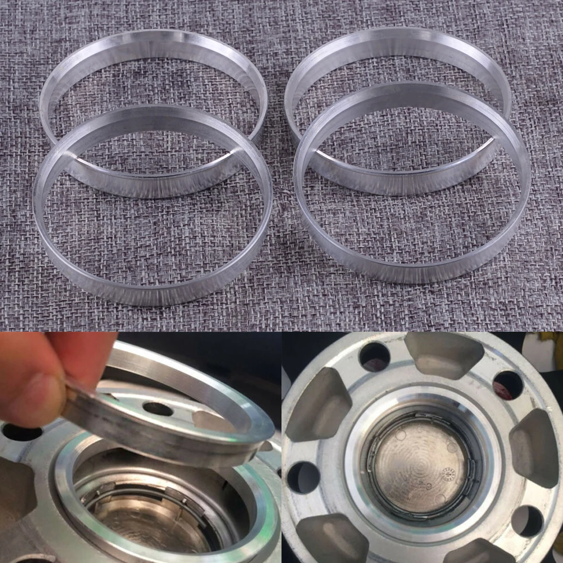 DWCX 4Pcs Silver Aluminum Centric Spigot Hub Rings Wheel Spacer Set 64.1mm ID to 67.1mm OD | Автомобили и мотоциклы