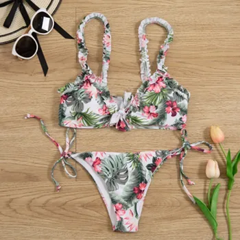 

Swimwear Women Swimming Suit Floral Print Sexy Bikini 2020 Swimsuit Monokini Split Swimsuit Bikini Beachwear maio feminino praia