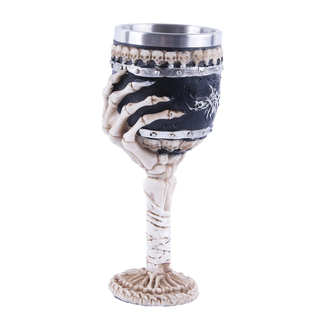 GOTHIC SKULL GOBLET~Alcohol Wine Glass~Bar Club Pub ~Halloween~Mug~Cup #1