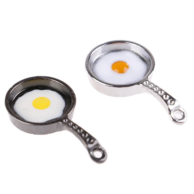 Frying Egg Pans for 12th Dolls House Kitchen Accessories Doll House Decor 1/12 Scale Dollhouse Miniature 3