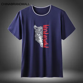

Summer Dress Thin Section Short Sleeve Men Plus Size T Shirt Extra Large Fat Male Round Neck Trend Half Sleeve T Shirt
