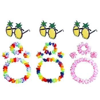 

Pineapple Sunglasses Wreath Garland Hawaiian Tropical Beach Party Props Decor