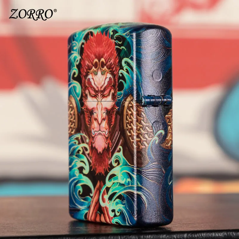 Zorro kerosene lighter creative wind proof pure copper grinding wheel hidden traveler personality retro lighter for boyfriend